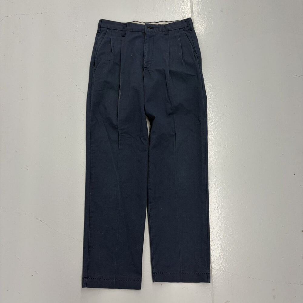 Vintage 70s Cintas Blue Pleated Workwear Chinos 30x29